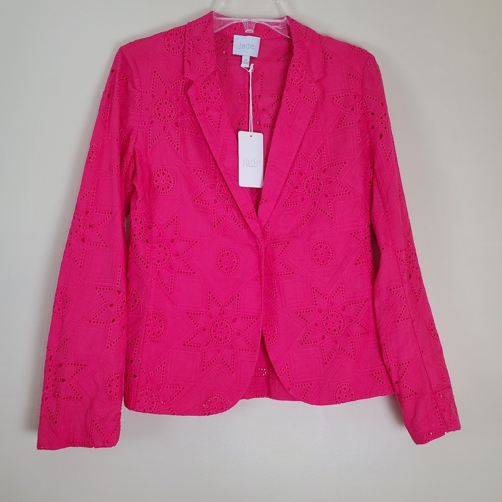 NWT Johnny Was Jade Joanna Blazer Jacket Eyelet Lace XS Lovepot Hot Pink